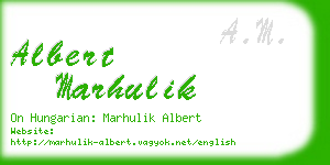 albert marhulik business card